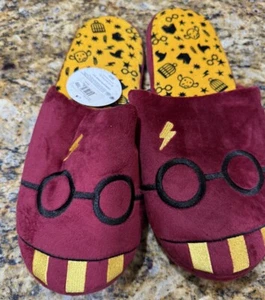 Size L/XL Harry Potter Cozy Slipper Shoes Unisex Gryffindor Scarf Scar Glasses - Picture 1 of 8