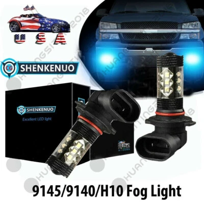 2X 80W LED Fog Light Bulb for Toyota Tundra 2007-2013 Tacoma 2005-2011 Ice Blue — 第 1/4 张图片