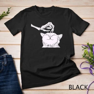 Cat Skeleton Hand Lazy Halloween Costume Cool Bones Kitten Unisex T-shirt - Picture 1 of 15