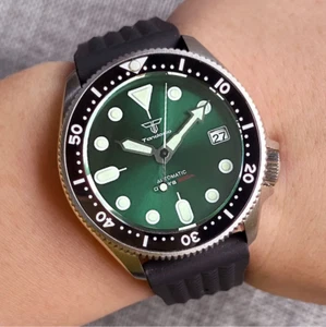 Tandorio 37mm Mechanische Taucheruhr Seiko NH35 Uhrwerk Grünes Zifferblatt - Bild 1 von 2
