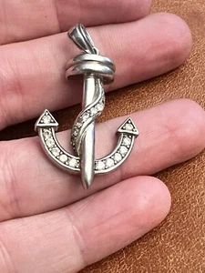 925 Anchor Pendant Sterling Silver Coastal Nautical Charm - Picture 1 of 4