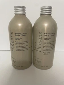 2 Bottles Hey Humans Naturally Derived Body Wash & Body Lotion Lavender Vanilla - Picture 1 of 4