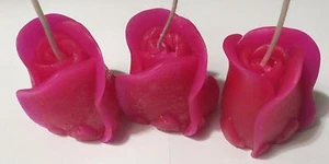 Rose Bud Scened candles 3 pcs BY JOANNDLES - Picture 1 of 12