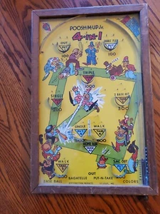 Vintage  Poosh-M-Up Jr. 4-in-1 Table Top Pinball Baseball Game ! - Picture 1 of 8