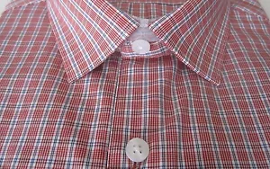 NEW PENGUIN MUNSINGWEAR RED PINK PLAID MEN DRESS SHIRT 16.5 LONG SLEEVE 36/37 - Picture 1 of 7