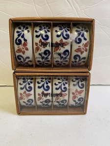 Pier 1 napkin rings 2 boxes (8 count) ceramic - Picture 1 of 7