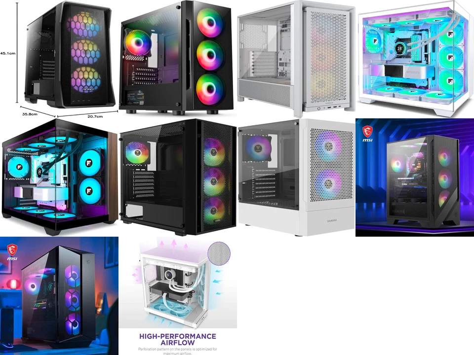 FAST Gaming PC Cases Intel 10 CORE GTX 1050 RTX 3050 16GB RAM 1TB SSD Windows 10 - Image 1 of 1