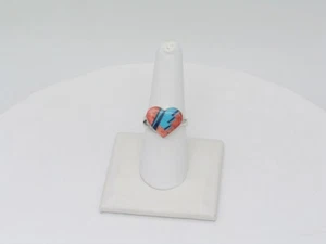 Native American Navajo Handmade Sterling Silver & Multi Stone Adjustable Ring - Picture 1 of 8