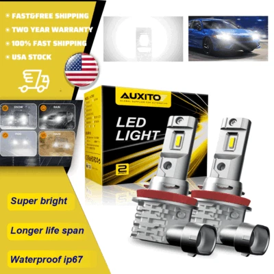 Kit de faros LED AUXITO H11/H8/H9 6500K súper brillantes 360000LM bombillas de haz alto/bajo Foto 1 de 4