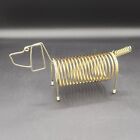 Vtg Brass Desk Dachund Dog Metal Slinky Coil Spring Pen/Letter Holder Mcm 9In