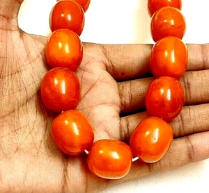 Tribal Tibetan Banjara Amber Look Necklace Bohemian Hippie Gypsy Resin Beads - Picture 1 of 5