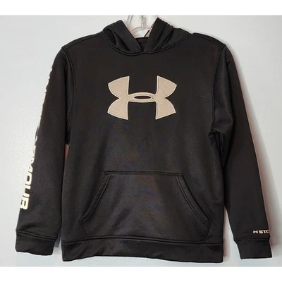 Under Armour Jóvenes Niños Niñas Negro Logo Sudadera con Capucha Tormenta Polar Sudadera YMD LG Foto 1 de 4