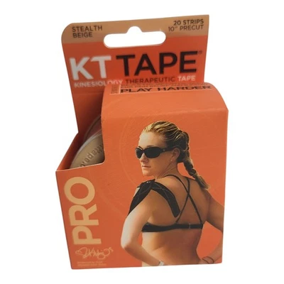 KT Tape Pro Synthetic Kinesiology Athletic Tape 20 Count 10” Precut Strips Beige - Image 1 of 4