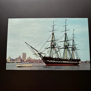 MA USS Constitution Square Rig War Ship Boston FABVINTY BARGAIN POSTCARD - Picture 1 of 2