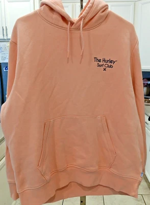 Мужской флисовый пуловер с капюшоном Hurley Surf Club персиковый цвет размер большой - Изображение 1 из 4