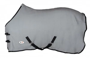 Abschwitzdecke mit Kreuzgurt BASICLINE RL24 hellgrau 55-165cm Fleecedecke - Bild 1 von 9