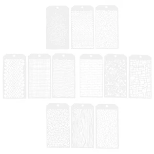 12 Pieces Stencils for Crafts, Brick Dot Layering Stencils Mixed Media Art1678 - Picture 1 of 7