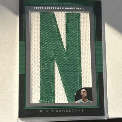 2007-08 Topps Letterman Jumbo Patch "N” KEVIN GARNETT #d 6/9 Boston Celtics - Image 1 of 2