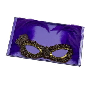 Russ Vintage Feathered Faces Fashionable Mardi Gras Masquerade Ball Eye Mask - Picture 1 of 2