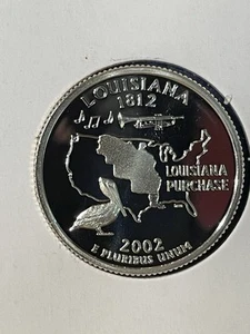 2002 S Silver State Quarter, Louisiana, Proof, PR+ - Picture 1 of 2