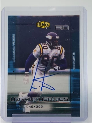 CRIS CARTER 2000 UD IONIX UD AUTHENTICS AUTOGRAPH VIKINGS AUTO /300 Q5159 - Image 1 of 2