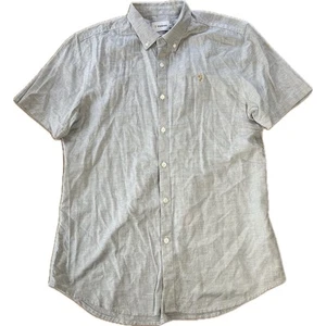 Farah Men's Shirt L Short Sleeve Slim Fit Gray - Picture 1 of 7