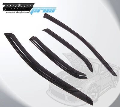 Deflector de visera de ventana de montaje exterior 4 piezas humo oscuro para Volvo S80 1999-2006 Foto 1 de 3