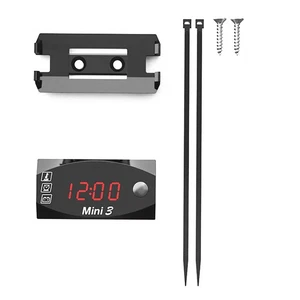 3 in 1 Digital Time Clock Thermometer Motorcycle Voltage Voltmeter LED Display - Imagen 1 de 15