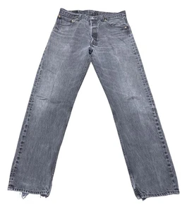 Vintage Levi’s 501 Button Fly Fadded Black Distressed Jeans Size 32 X 32 - Bild 1 von 9