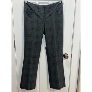 Nuevo con etiquetas Pantalones de vestir The Limited Drew Fit Bootcut a cuadros para mujer talla 10 gris azul - Imagen 1 de 7