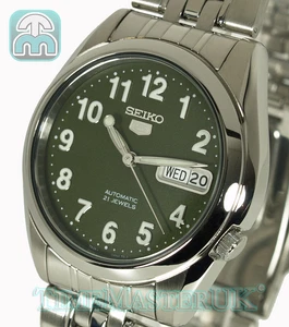 SEIKO 5 MENS MILITARY AUTO GREEN FACE DAY DATE SNK379K1 - Imagen 1 de 1