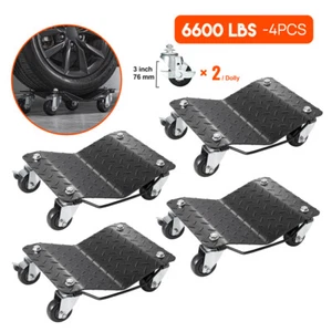 3T (6600lbs) Car Dolly Wheel Tire Moving 4 PCS Heavy Duty Skate Auto Repair Jack - Picture 1 of 16