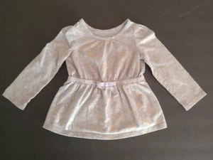 Cat & Jack 3-6 Months Infant Girls Gray Snowflakes Gold Metalic Long Sleeve Top - Picture 1 of 7
