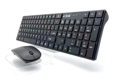 4XEM 4XWLSKMS1 Wireless Keyboard Ambi Mouse Water Resistant Combo LED Black - Image 1 of 3