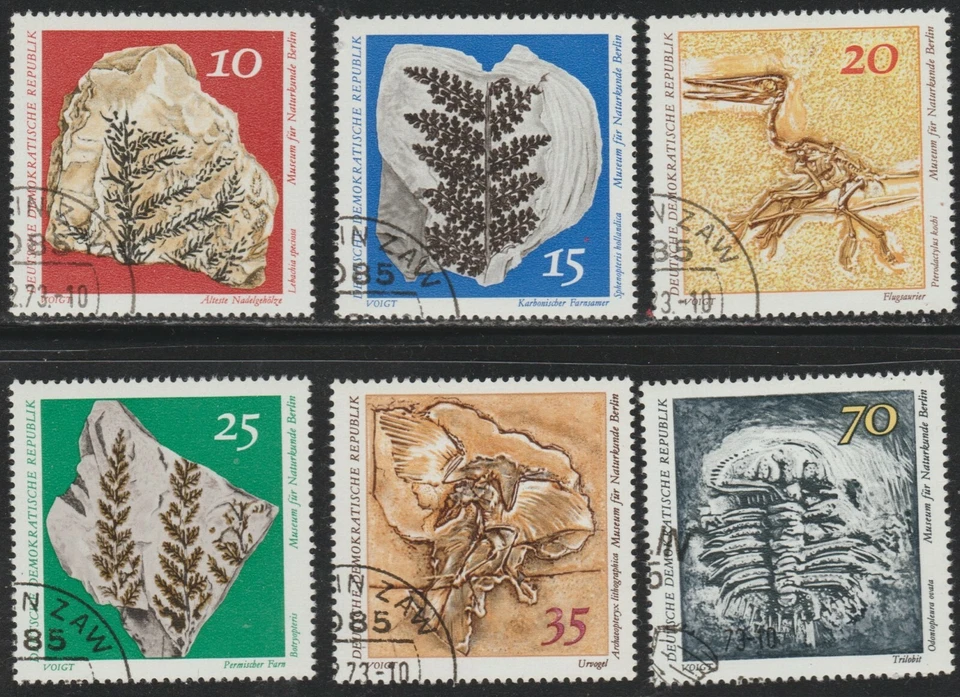 DDR 1973 SC# 1444 - 1449 - Fossils from Natural History Museum - CTO Lot # 127 - Image 1 of 1