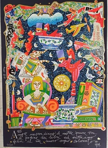 FRANCESCO MUSANTE - Amore... 35x50 cm serigrafia surrealista omaggio a Borges - Imagen 1 de 1
