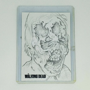 The Walking Dead Sketch Card ACEO PSC By Paul Vang Zombie Day Walker 1/1 Rare - Picture 1 of 2