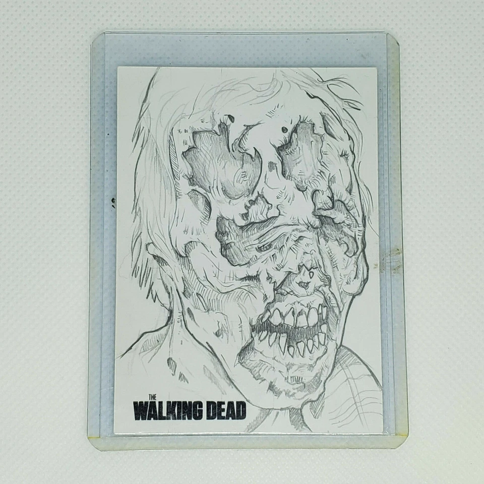 The Walking Dead Sketch Card ACEO PSC By Paul Vang Zombie Day Walker 1/1 Rare - Image 1 of 2