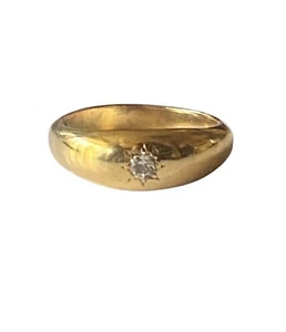 Anello zingaro 18 kt con diamante circa 1914 misura T. 9,0g - Foto 1 di 8
