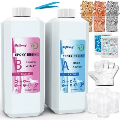 Epoxy Resin Transparente 1.1l/1135kg Kit - 1 1 Ratio Revêtement en résine épo... - Photo 1/4