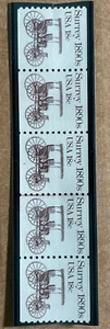 1981-84 US 18c Surrey Strip Of 5, Line, Plt #1 | Sc #1907 Mi #1480 SG #1878 MNH - Picture 1 of 8
