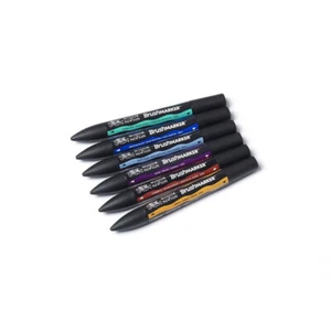 6pc Winsor & Newton Dual Tip BrushMarker Art Drawing/Colouring Set Rich Tones - Picture 1 of 2