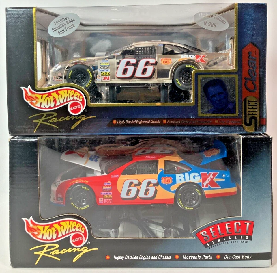 Lote de 2 Darrell Waltrip 1/24 Diecast NASCAR Hot Wheels Racing Select Clear #66 Foto 1 de 4