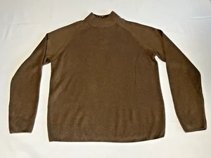 HANNAH CAREER Women's Sz Medium Brown Mock Neck Zip-Back Sweater Retro Style NWT - Picture 1 of 19
