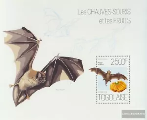 Togo Block 851 (completa. edizione) MNH 2013 Pipistrelli e Fruits - Foto 1 di 1