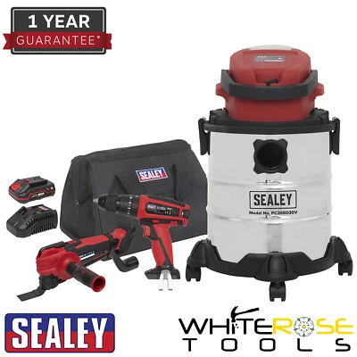 Sealey Multi Tool Drill Driver Vacuum Cleaner SV20 Cordless Tool Kit 2 Batteries - Image 1 of 2