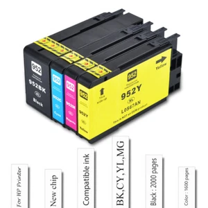 NEW Ink Cartridge Compatible for HP 952XL Officejet Pro 8700 8216 8714 8724 8726 - Picture 1 of 8