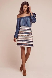 ANTHROPOLOGIE - MOULINETTE SOEURS - Erine Beaded Mini Skirt size 10 $128 NEW - Picture 1 of 3