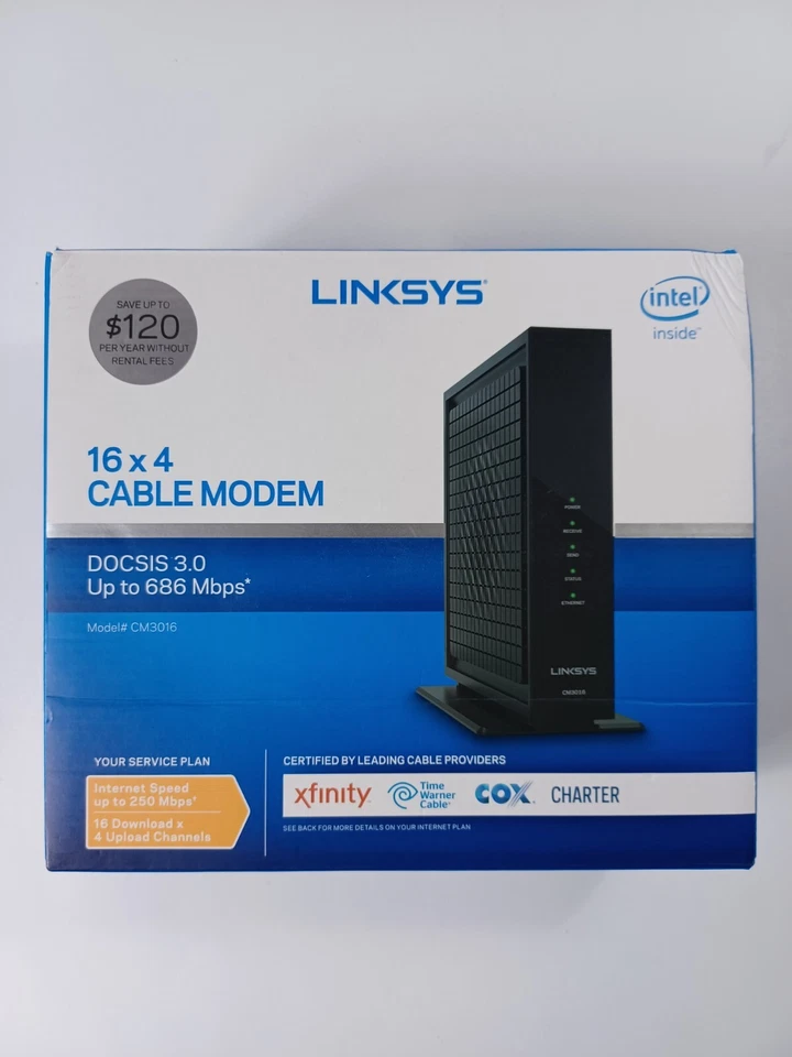 Linksys Cable Modem Model CM3016 DOCSIS 3.0 - Image 1 of 4