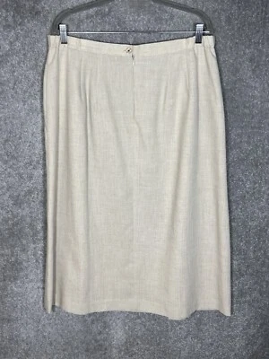 Maxi Falda Plisada Orvis De Colección Para Mujer Talla 18 Beige Mezcla de Lino Forrada Hecha en EE. UU. Foto 1 de 4